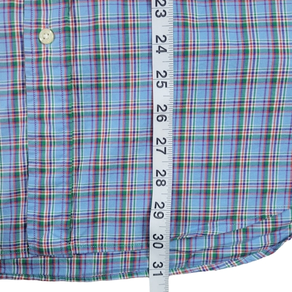 Ralph Lauren Button Down Shirt Slim Fit Light Blue Plaid Pony Logo Mens Size XL - Picture 10 of 10